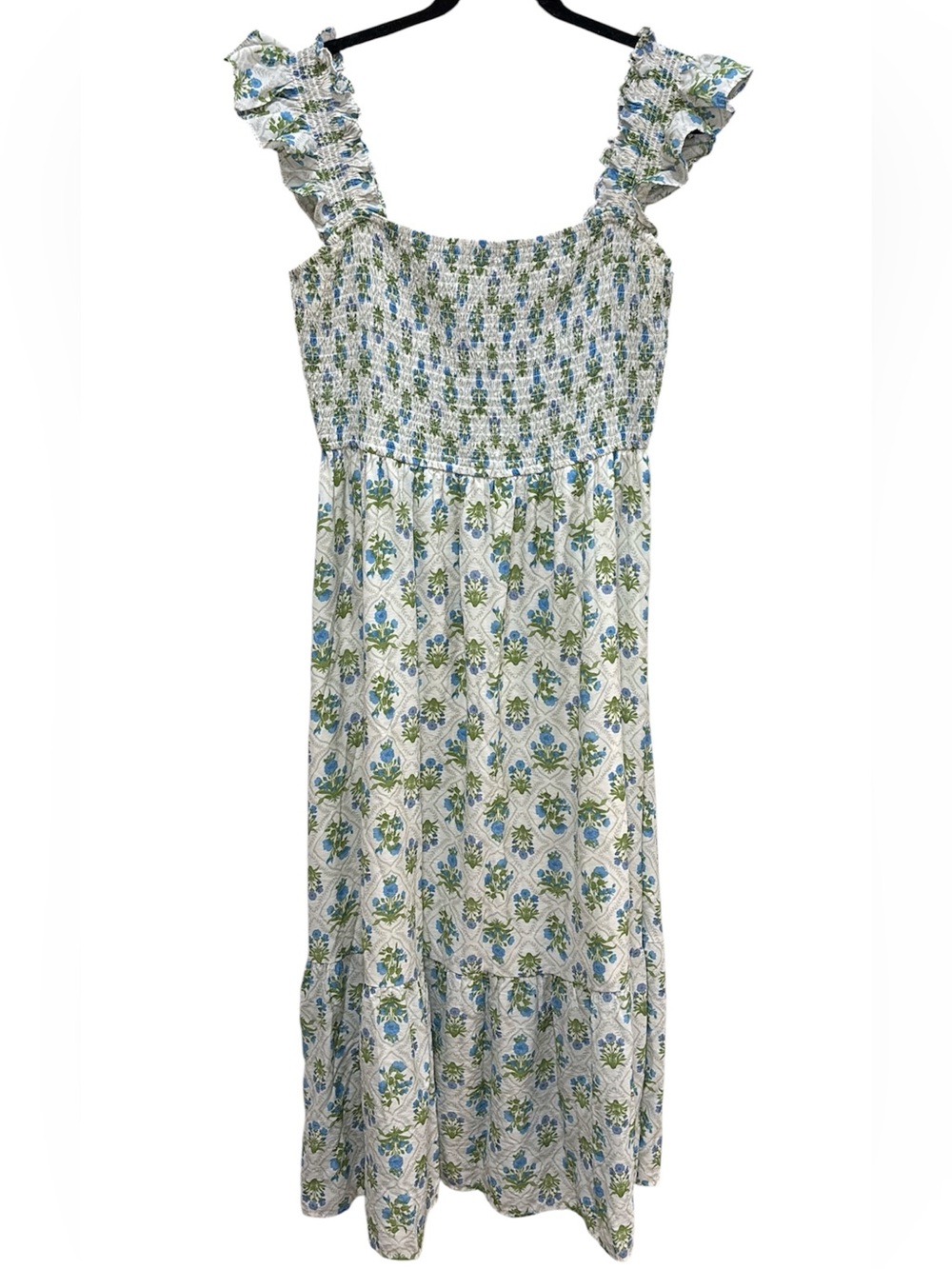 Perch by Blu Pepper Smocked Ruffle Strap Floral Maxi Dress
